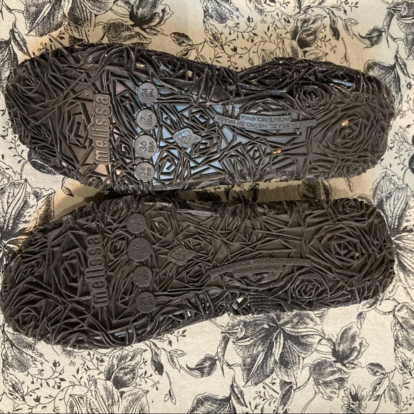 MELISSA + CAMPANA Sz 7 Jelly Sparkly Ballerina Flats Slip On  Shoes Loafers - Picture 8 of 10